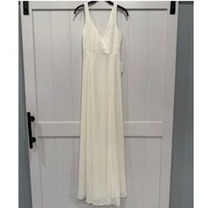 NWT Show Me Your Mumu Weddings Ivory Maxi‎ Dress Sleeveless Bridesmaid Gown XS